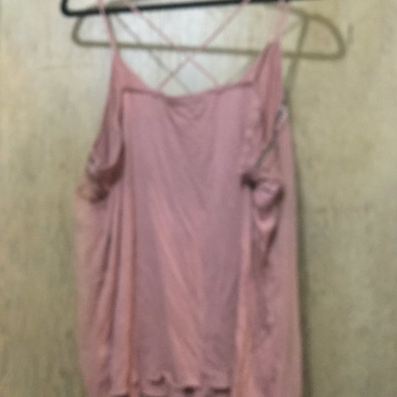 Maurice size 2 blush pink strappy top with beads on the front sheer layer - Picture 7 of 7
